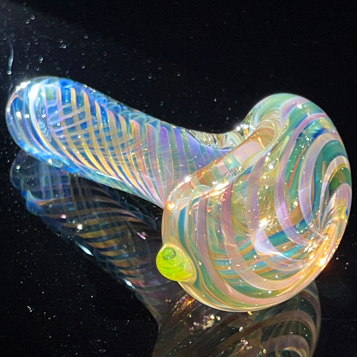 Thick Fume Pipe Green Slyme Marble Glass Pipe Chuck Glass   