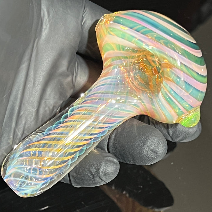 Thick Fume Pipe Green Slyme Marble Glass Pipe Chuck Glass   