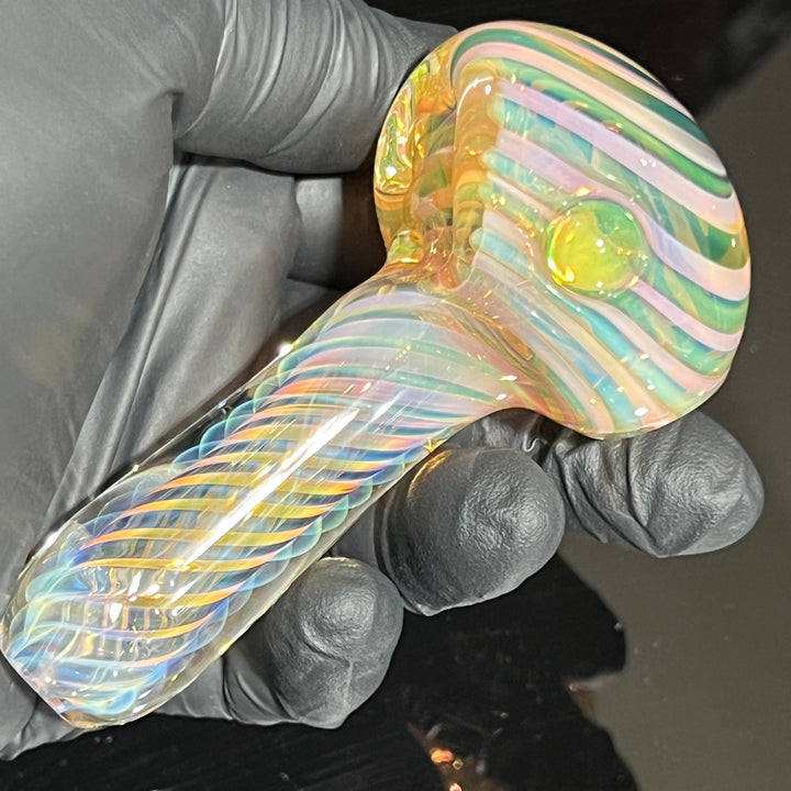 Thick Fume Pipe Green Slyme Marble Glass Pipe Chuck Glass   