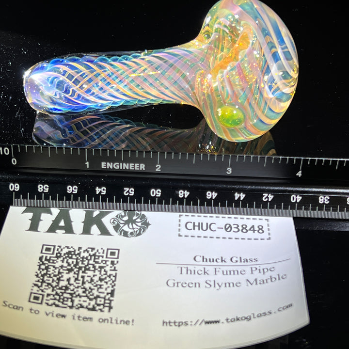Thick Fume Pipe Green Slyme Marble Glass Pipe Chuck Glass   