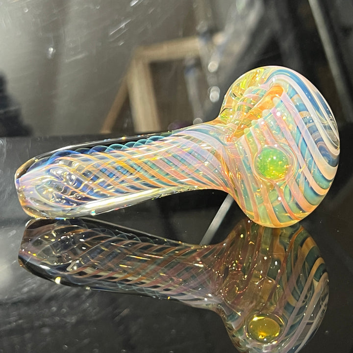 Thick Fume Pipe Green Slyme Marble Glass Pipe Chuck Glass   