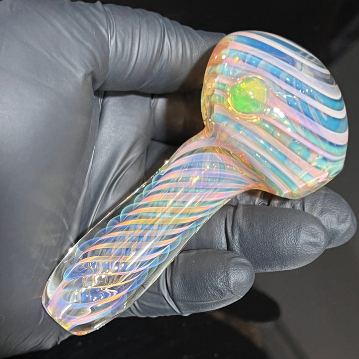 Thick Fume Pipe Green Slyme Marble Glass Pipe Chuck Glass   