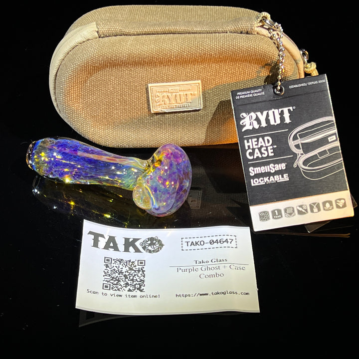 Purple Ghost + Case Combo Glass Pipe Tako Glass   