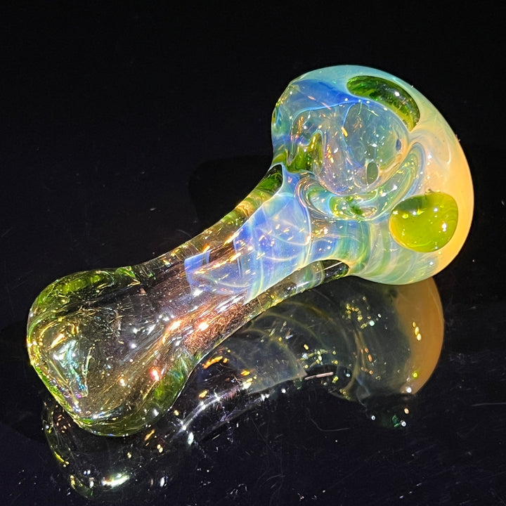 Green Flower Spoon Glass Pipe TG   