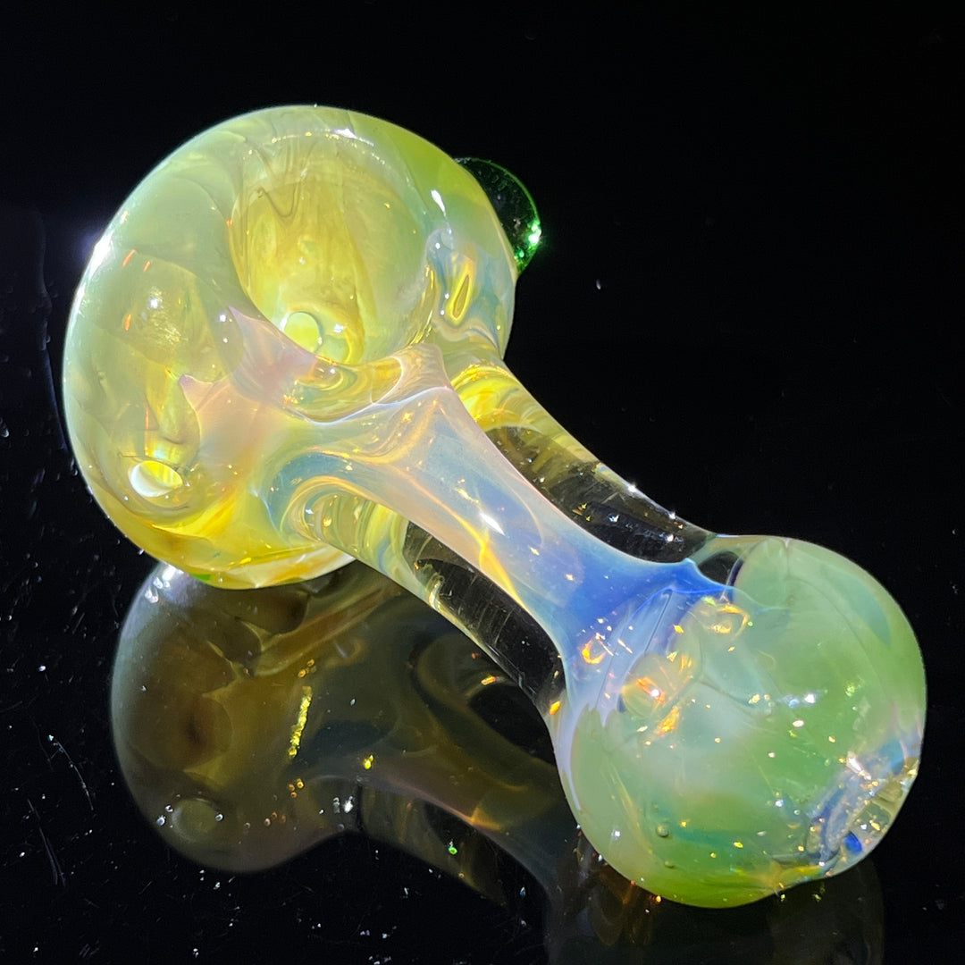 Green Flower Spoon Glass Pipe TG   