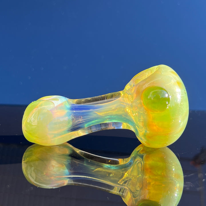 Green Flower Spoon Glass Pipe TG   