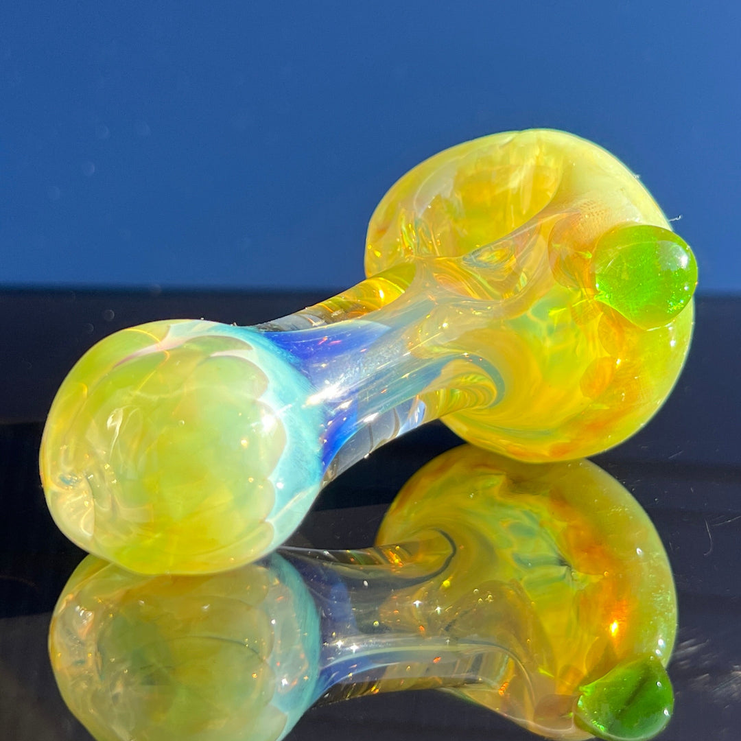 Green Flower Spoon Glass Pipe TG   