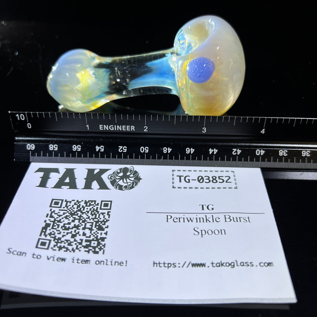 Periwinkle Burst Spoon Glass Pipe TG   