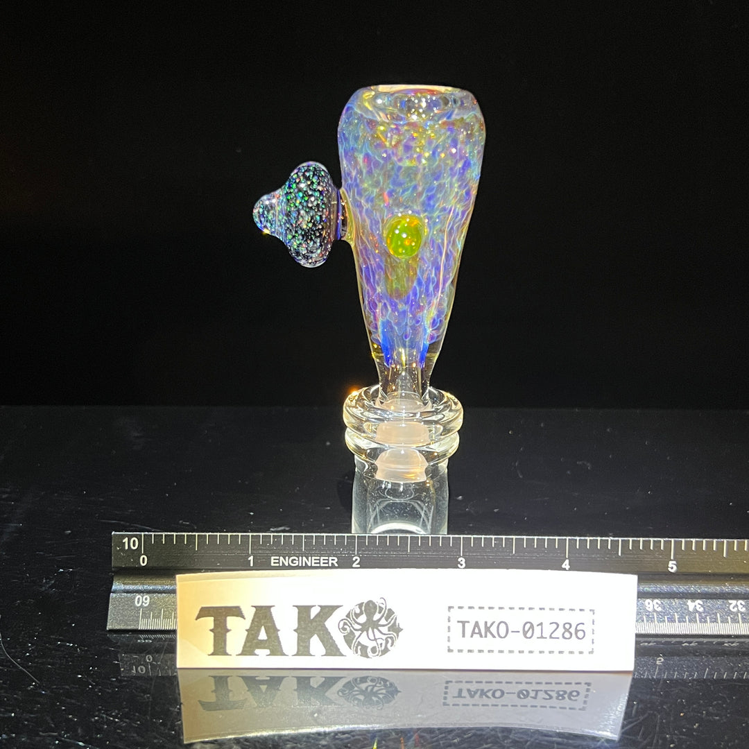 14mm Purple Ghost Pullslide With Crushed Opal and UV Marble Accessory Tako Glass   