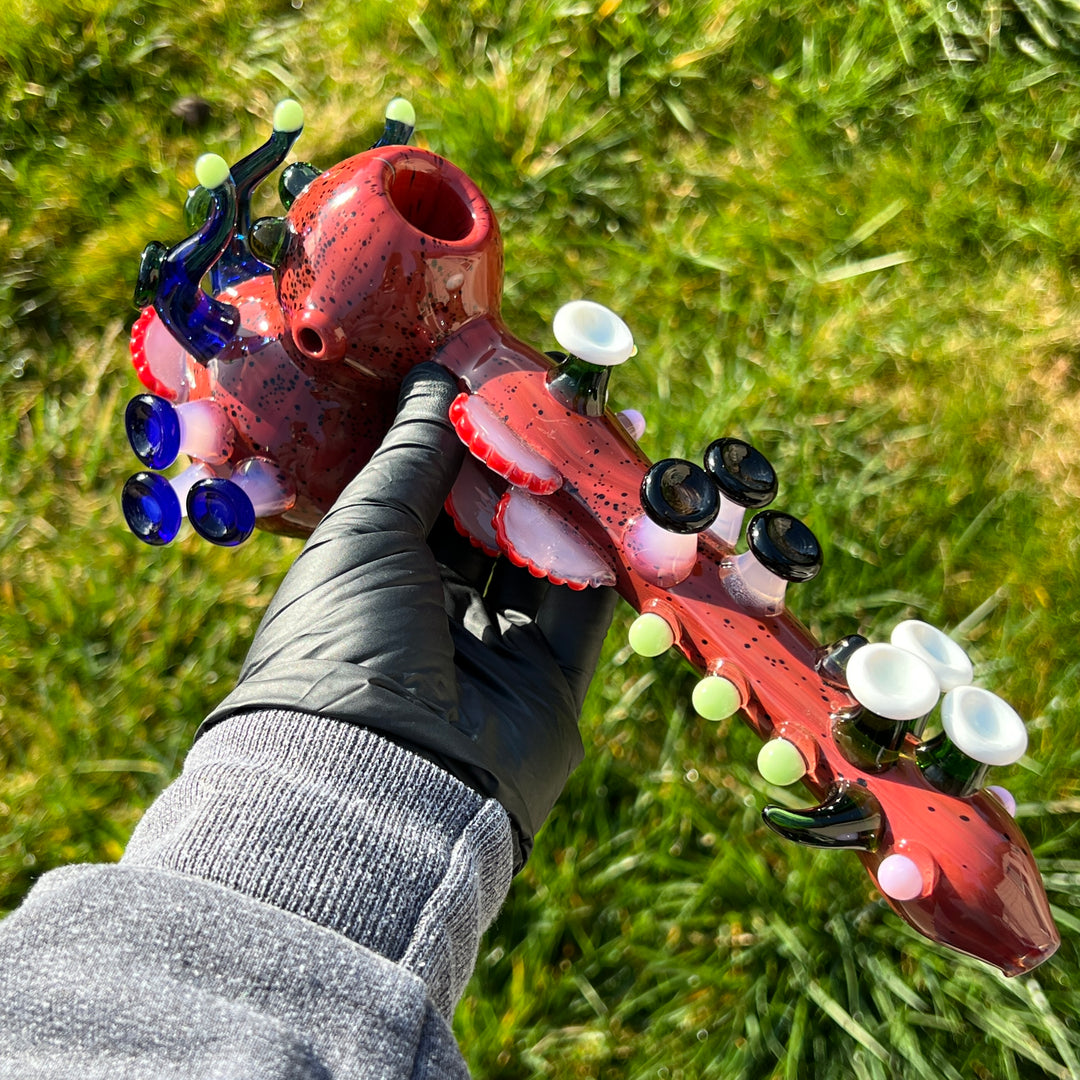 Mushroom Madness Hammer Bubbler Glass Pipe TG   