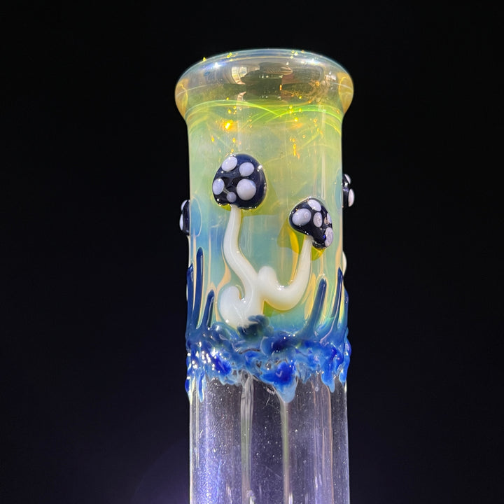 11" Silver Fumed Mushroom Beaker Bong Glass Pipe Mary Jane's Glass   