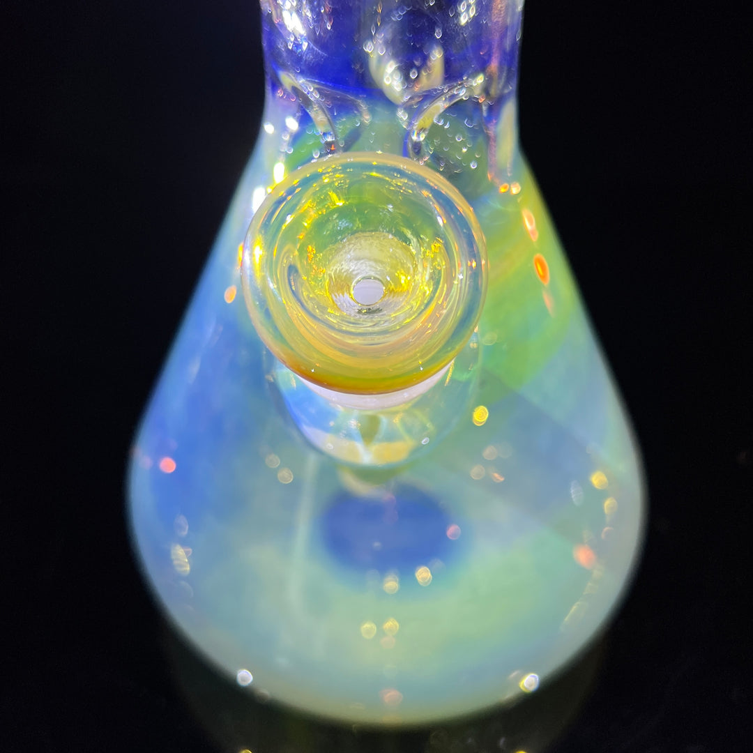 11" Silver Fumed Mushroom Beaker Bong Glass Pipe Mary Jane's Glass   