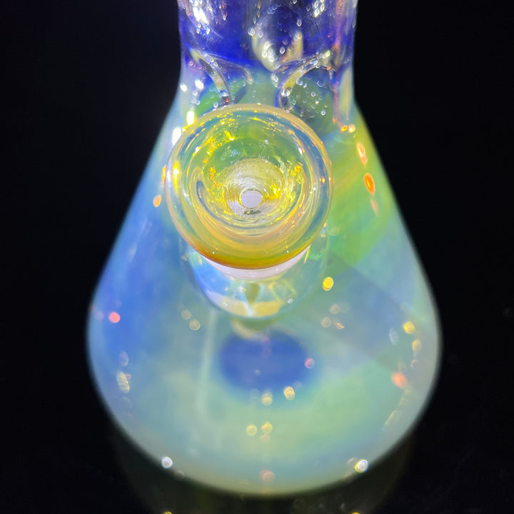11" Silver Fumed Mushroom Beaker Bong Glass Pipe Mary Jane's Glass   