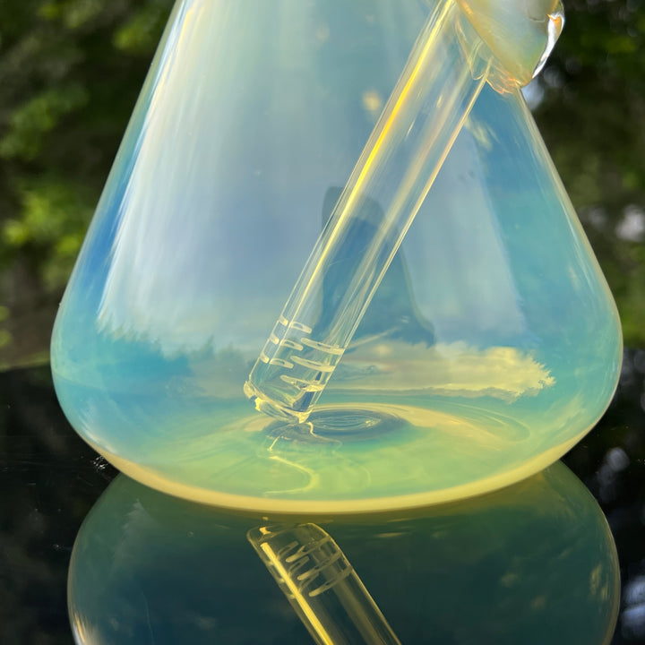 11" Silver Fumed Mushroom Beaker Bong Glass Pipe Mary Jane's Glass   