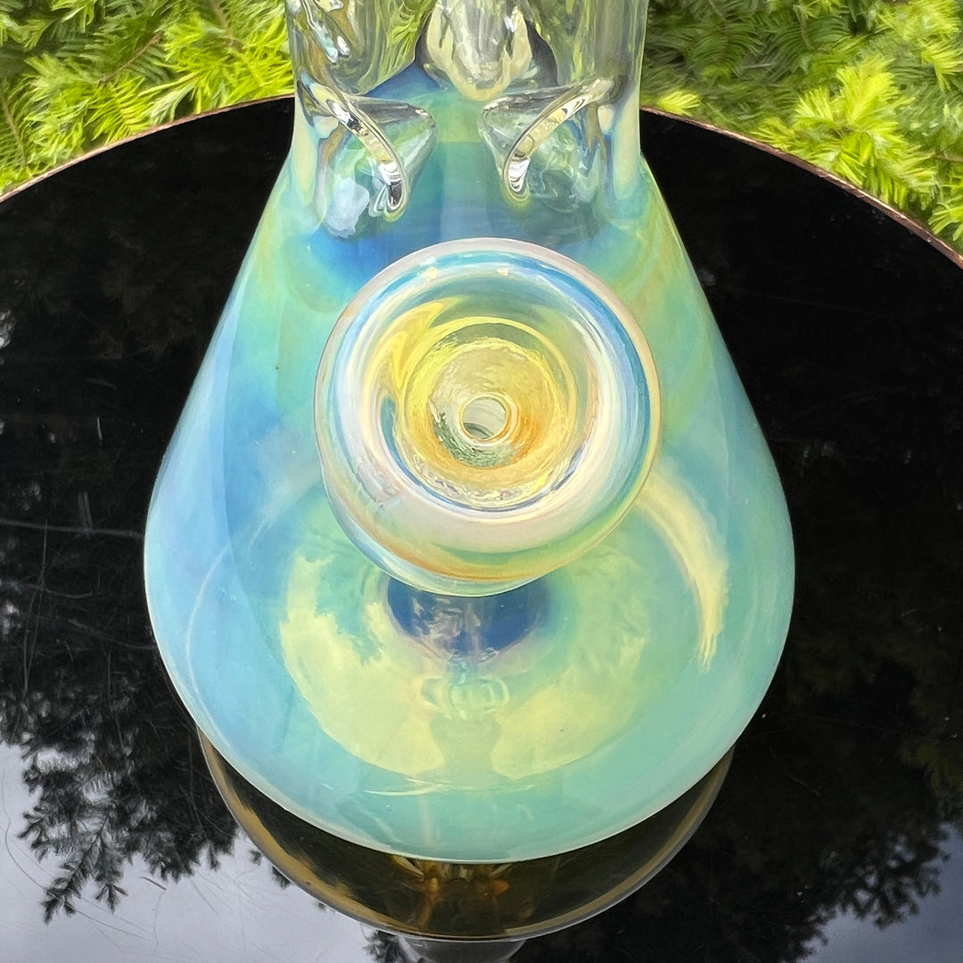 11" Silver Fumed Mushroom Beaker Bong Glass Pipe Mary Jane's Glass   