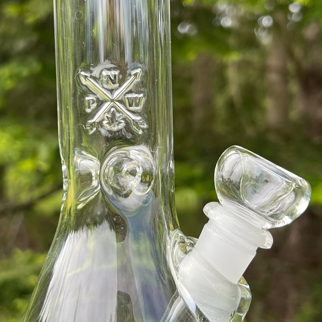 12" Silver Fumed Mushroom Beaker Bong Glass Pipe Mary Jane's Glass   
