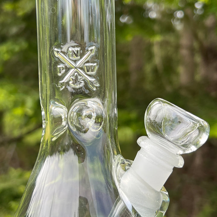 12" Silver Fumed Mushroom Beaker Bong Glass Pipe Mary Jane's Glass   