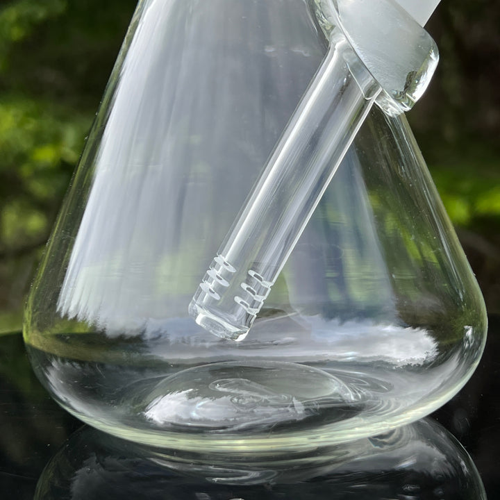 12" Silver Fumed Mushroom Beaker Bong Glass Pipe Mary Jane's Glass   