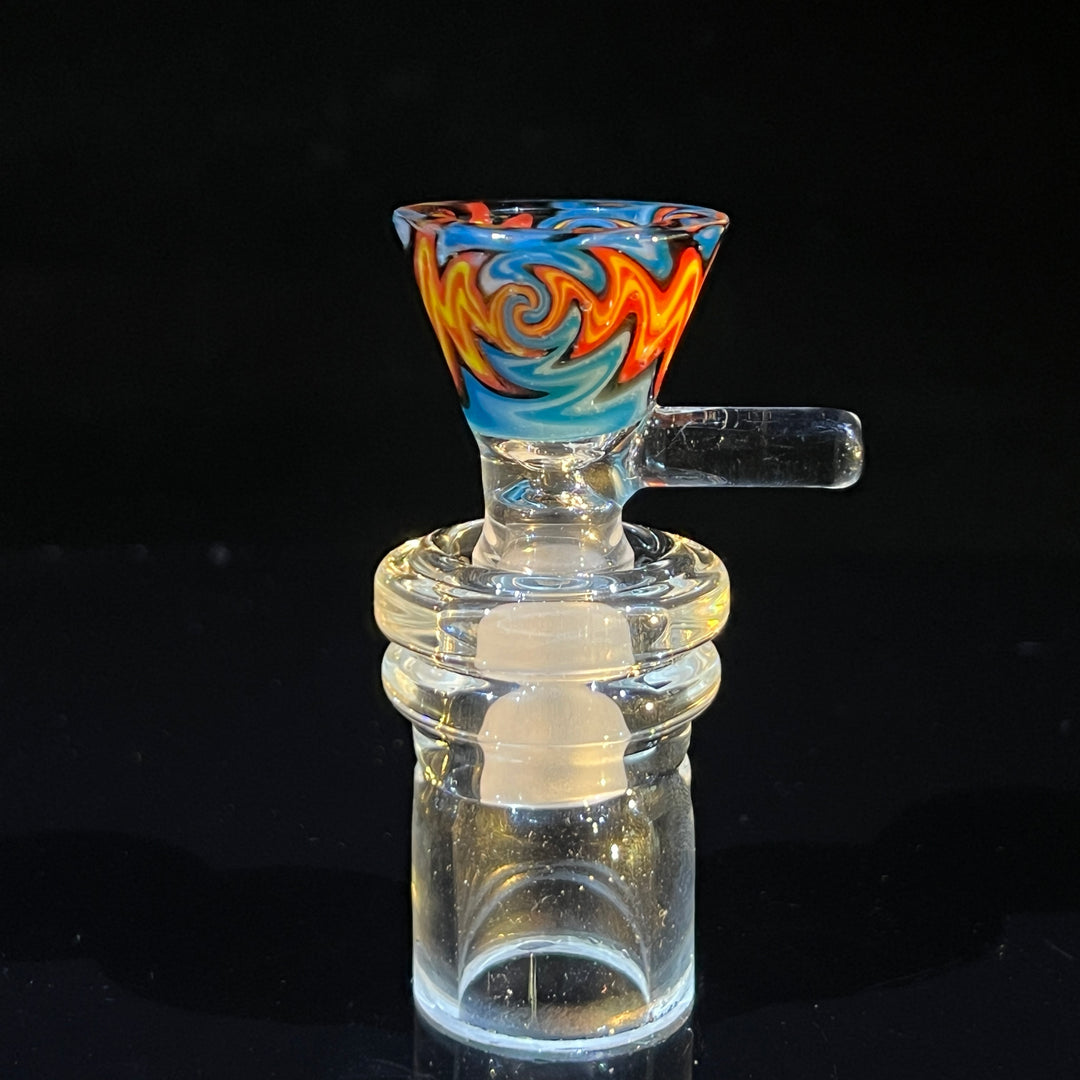 14mm Fire and Ice Martini Pull Slide Glass Pipe TG   