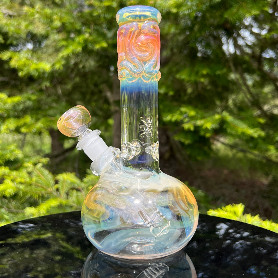 8" Fumed Bubble Bong Glass Pipe Mary Jane's Glass   
