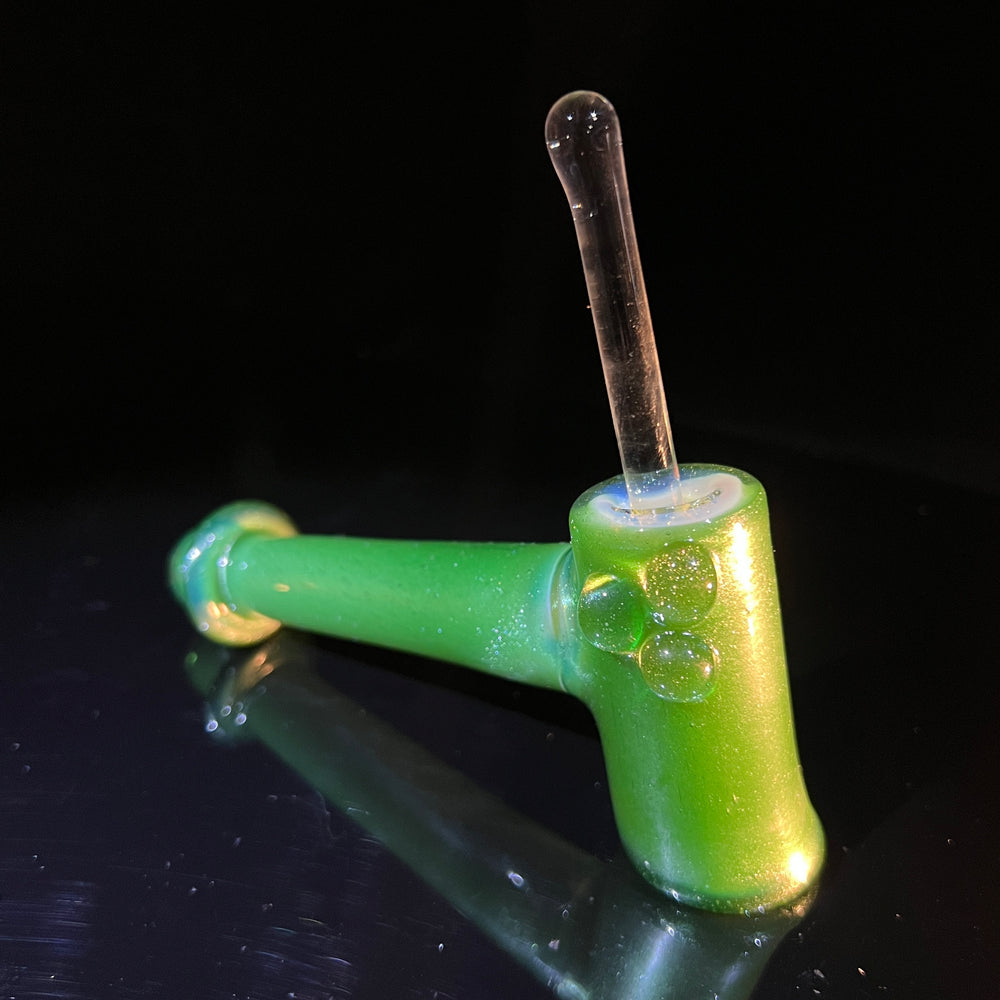 Green Stardust Ghost Hash Hammer Glass Pipe KOP Glass   