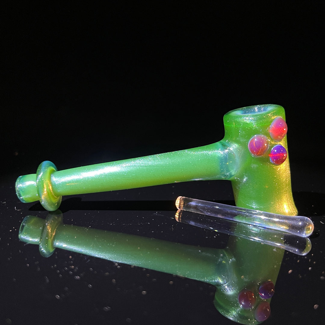 Green Stardust Ghost Hash Hammer Glass Pipe KOP Glass   