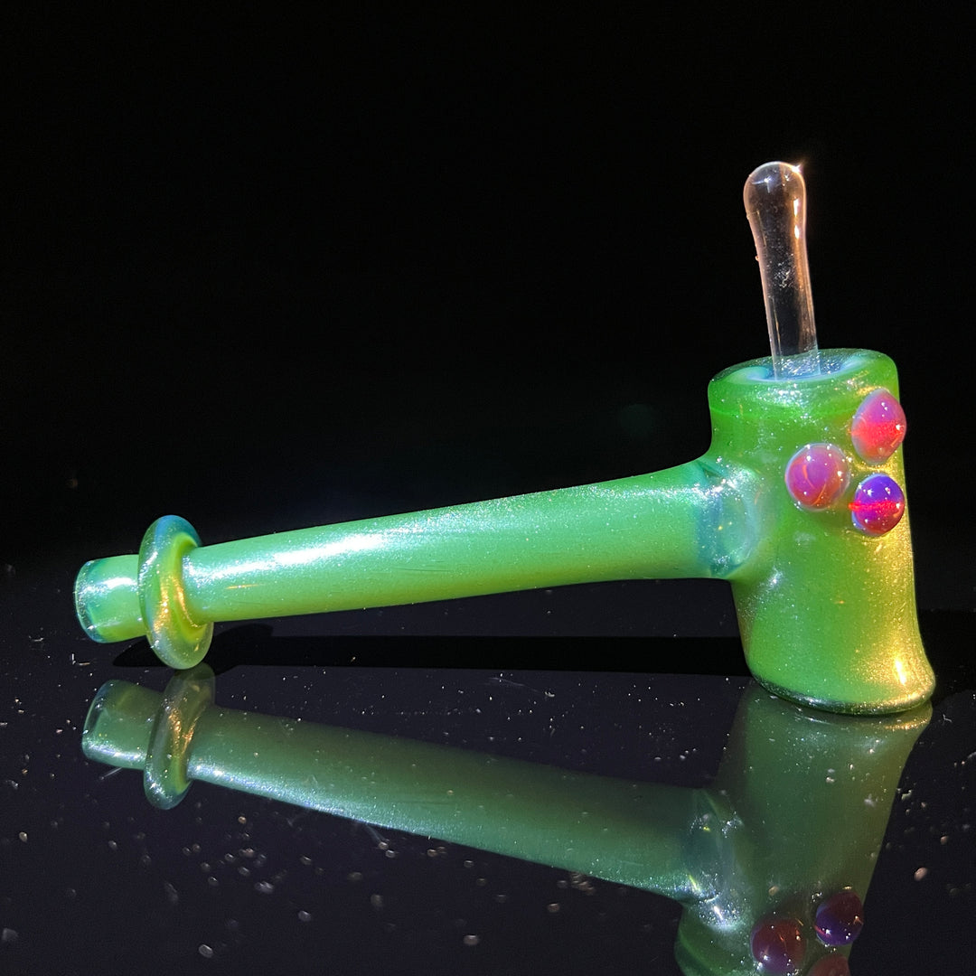 Green Stardust Ghost Hash Hammer Glass Pipe KOP Glass   