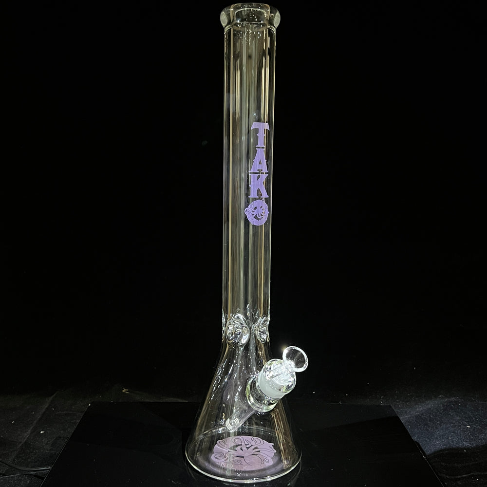 9 mm TAKO Label Beaker Bong Purple-18" Glass Pipe TG   