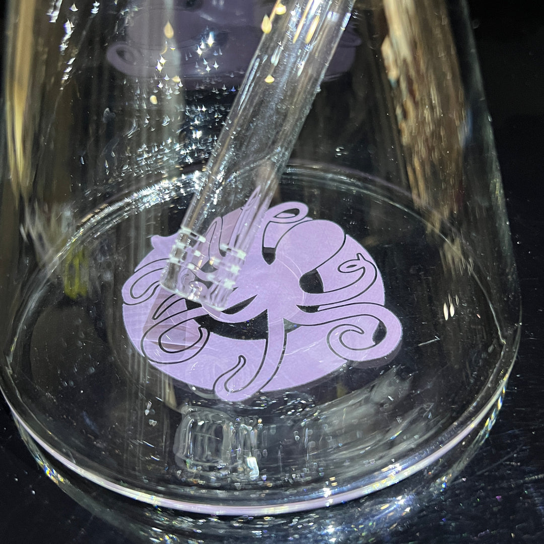 9 mm TAKO Label Beaker Bong Purple-18" Glass Pipe TG   