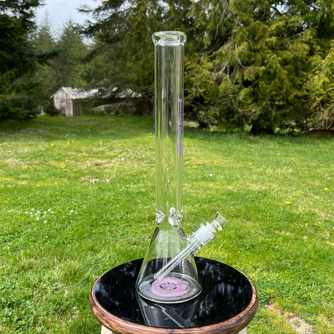 9 mm TAKO Label Beaker Bong Purple-18" Glass Pipe TG   