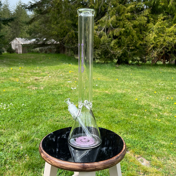 9 mm TAKO Label Beaker Bong Purple-18" Glass Pipe TG   