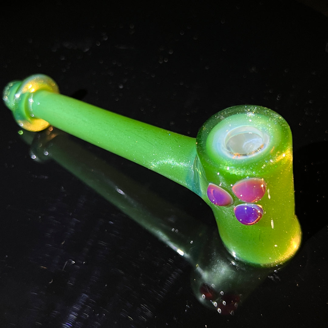 Green Stardust Ghost Hash Hammer Glass Pipe KOP Glass   