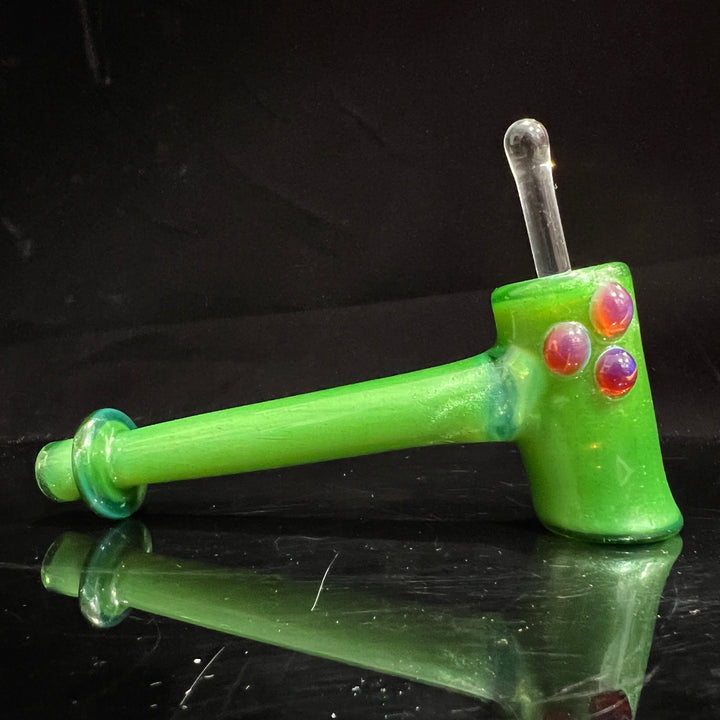 Green Stardust Ghost Hash Hammer Glass Pipe KOP Glass   