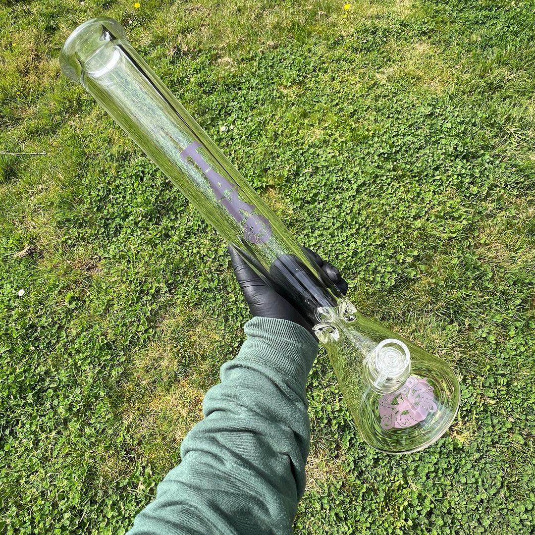 9 mm TAKO Label Beaker Bong Purple-18" Glass Pipe TG   