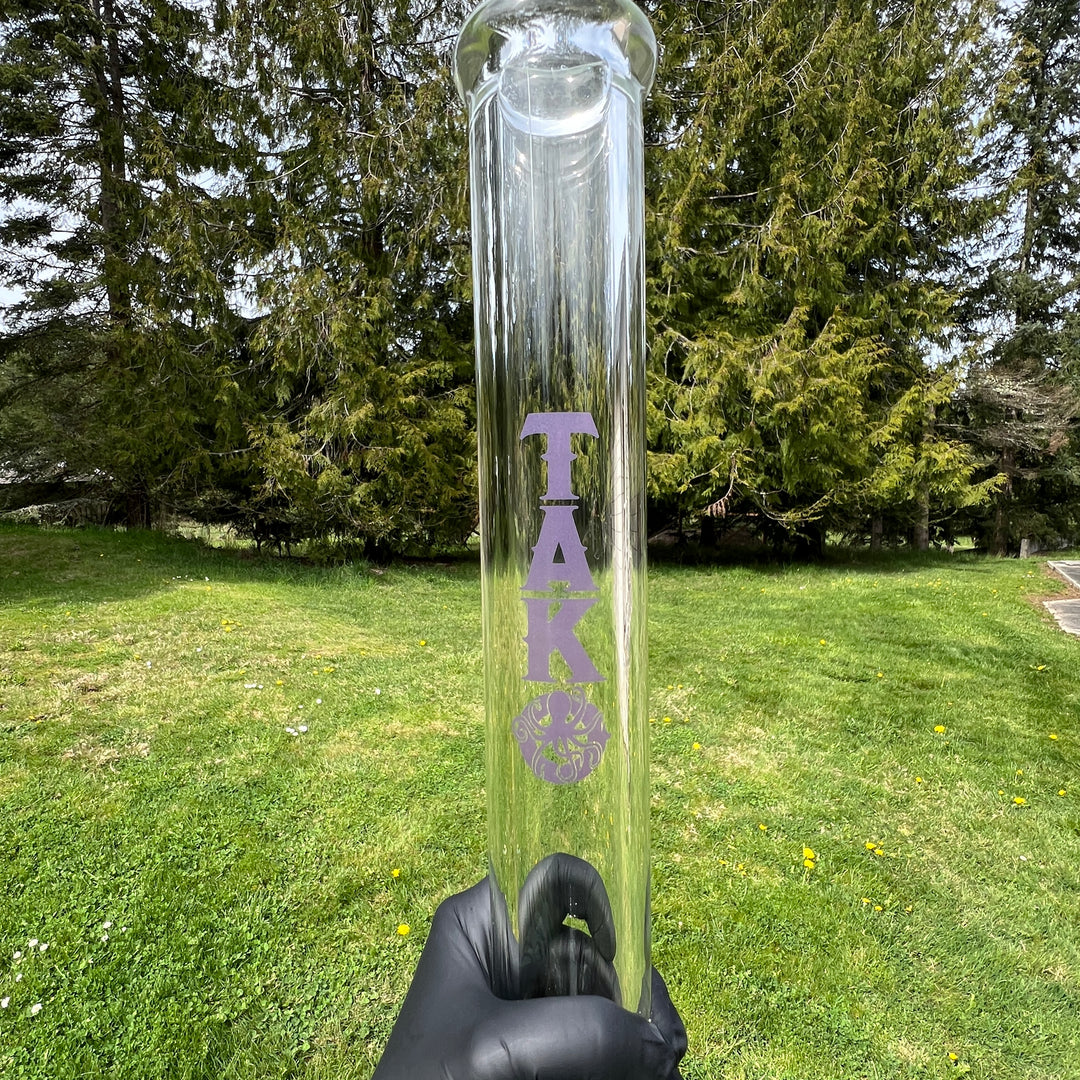 9 mm TAKO Label Beaker Bong Purple-18" Glass Pipe TG   