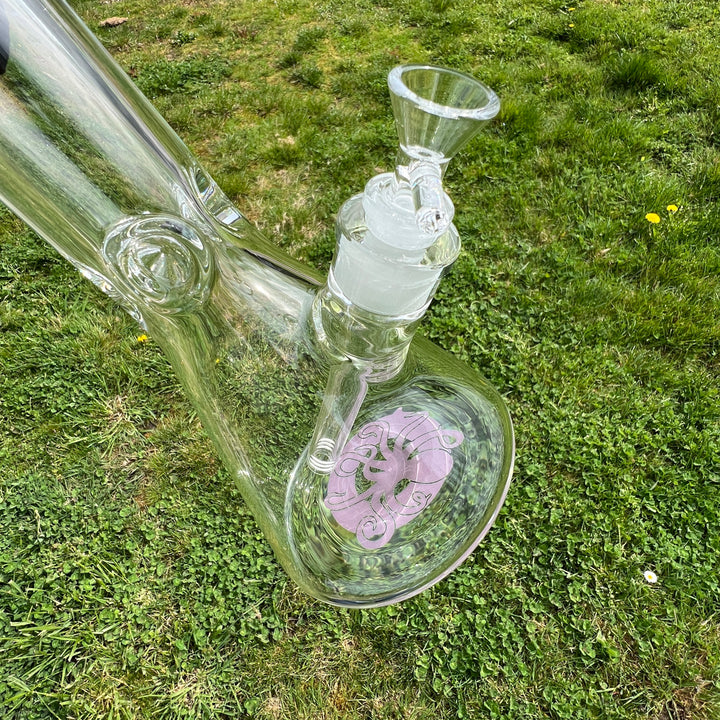 9 mm TAKO Label Beaker Bong Purple-18" Glass Pipe TG   