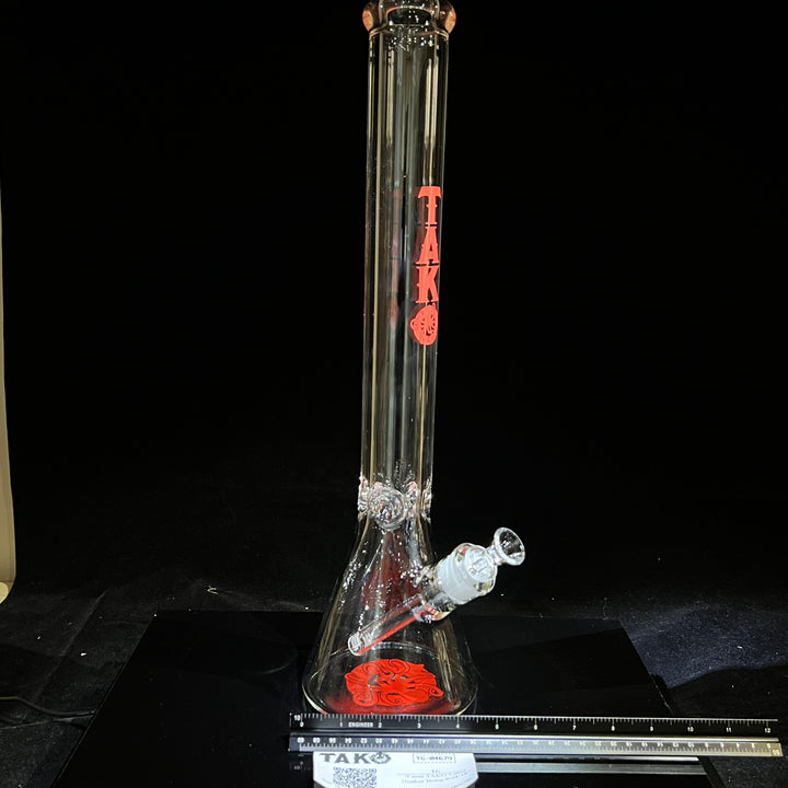 9 mm TAKO Label Beaker Bong Red-18" Glass Pipe TG   