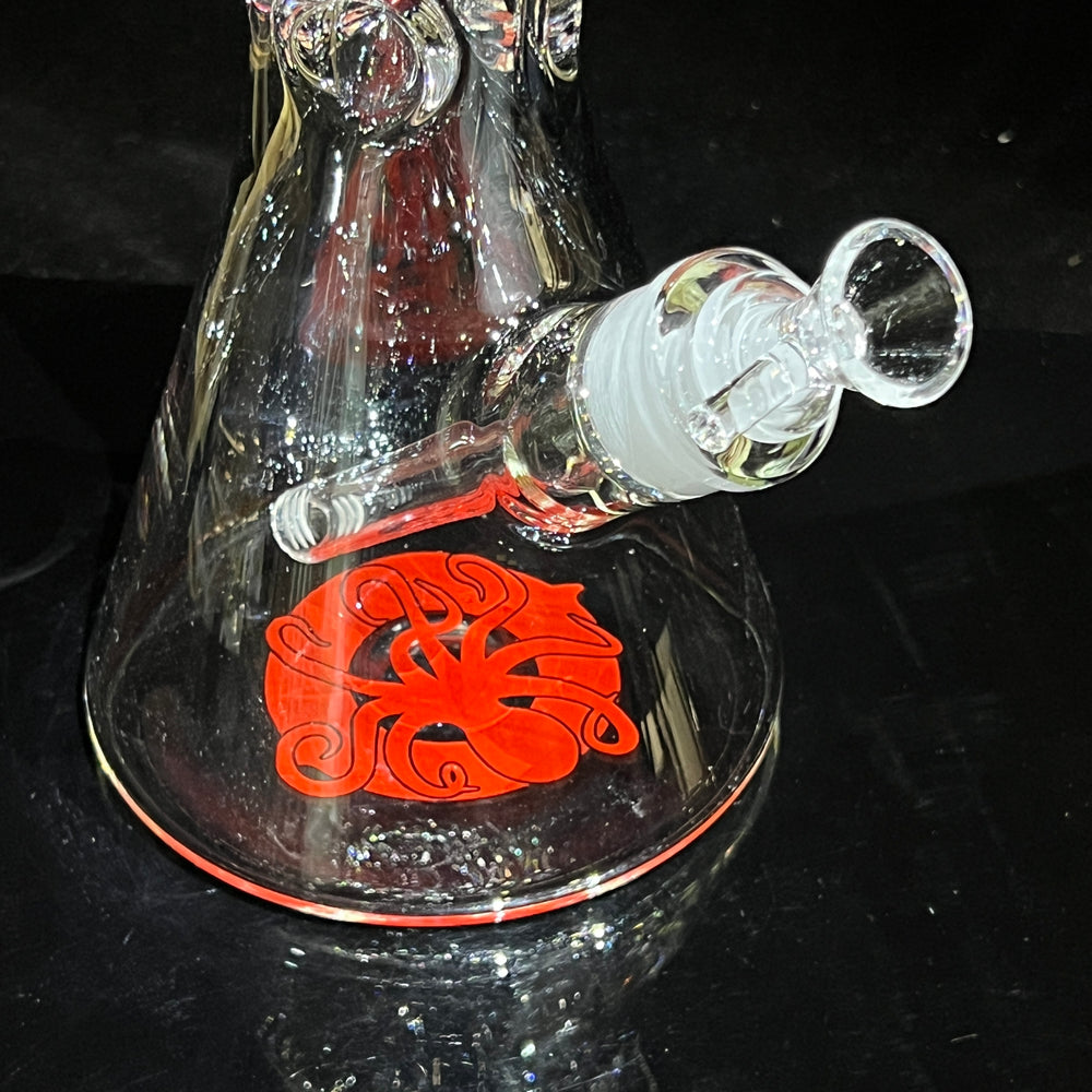 9 mm TAKO Label Beaker Bong Red-18" Glass Pipe TG   