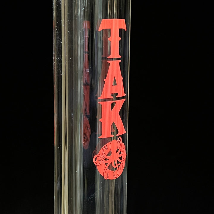 9 mm TAKO Label Beaker Bong Red-18" Glass Pipe TG   