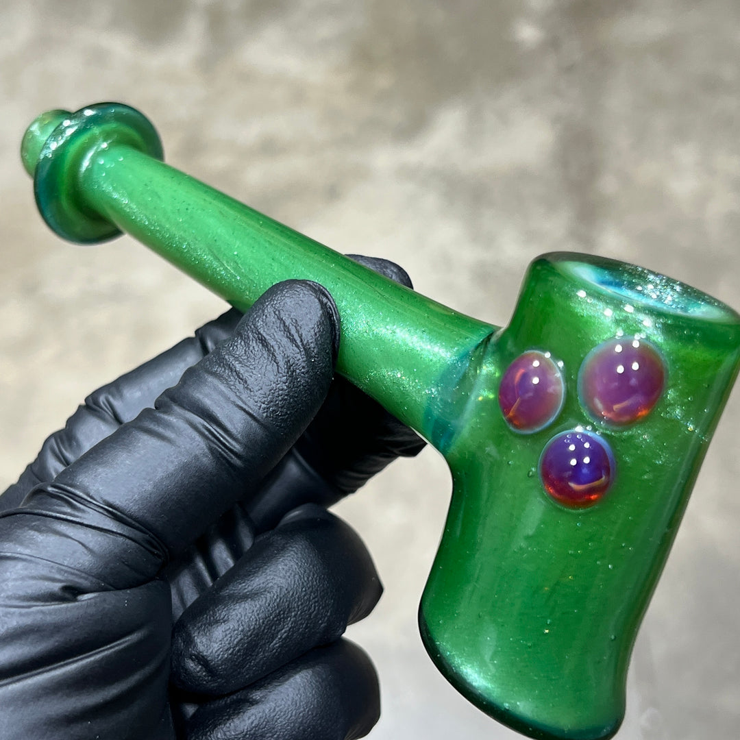 Green Stardust Ghost Hash Hammer Glass Pipe KOP Glass   