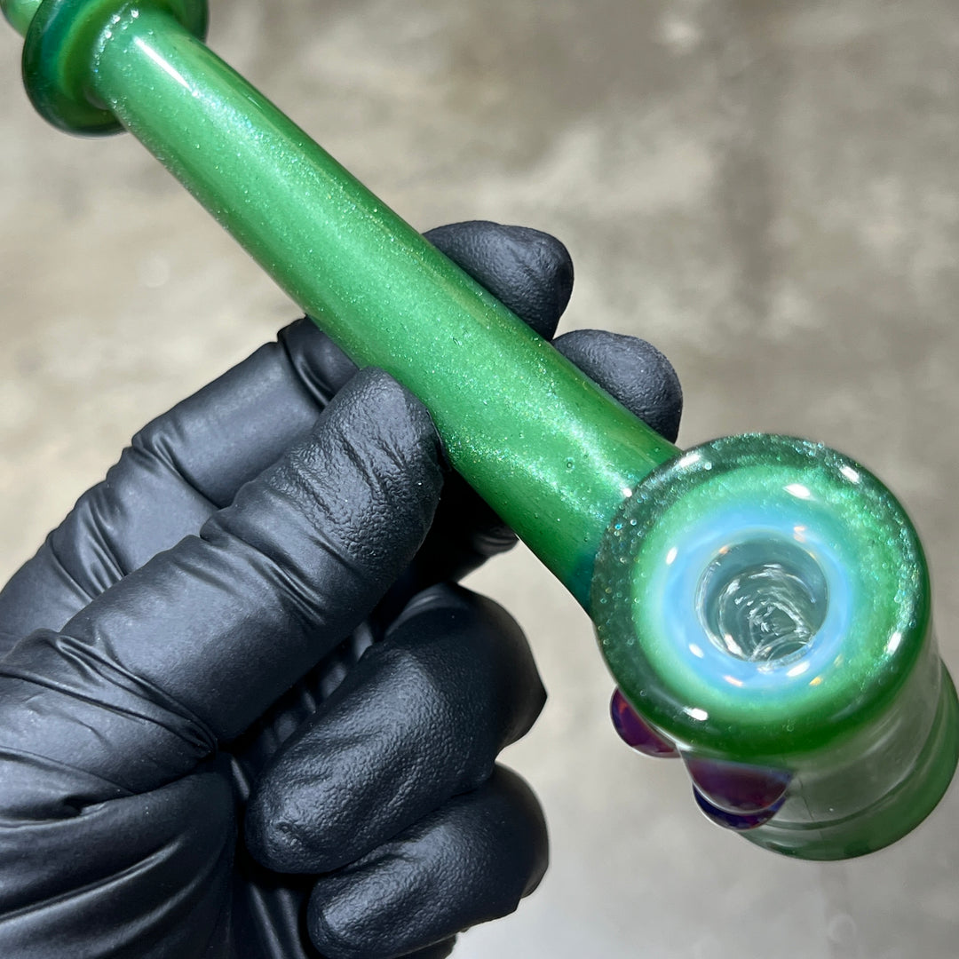 Green Stardust Ghost Hash Hammer Glass Pipe KOP Glass   