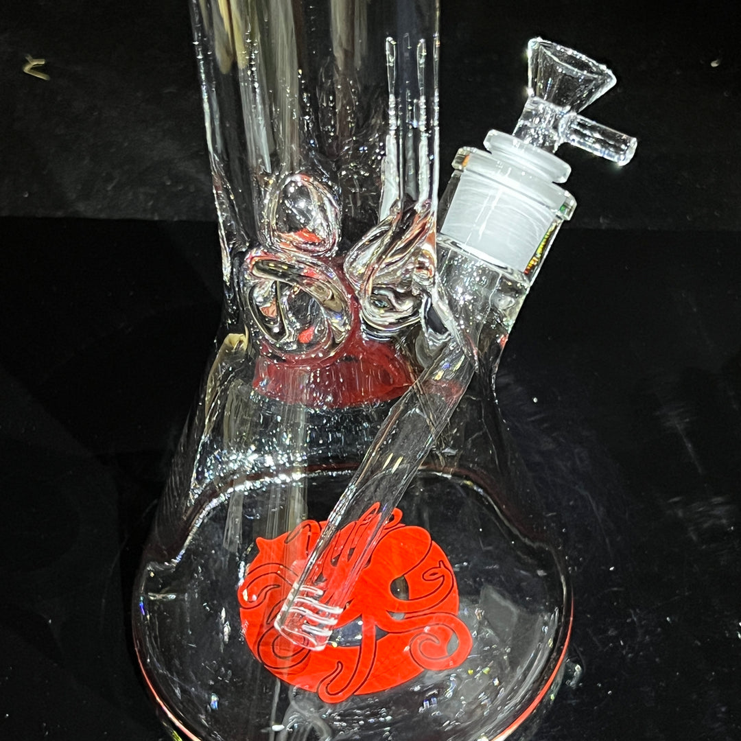 9 mm TAKO Label Beaker Bong Red-18" Glass Pipe TG   