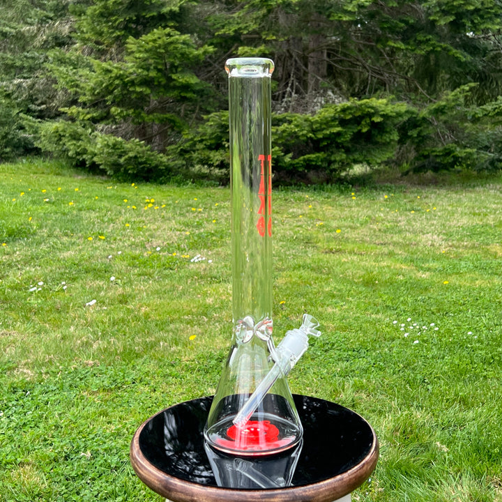 9 mm TAKO Label Beaker Bong Red-18" Glass Pipe TG   