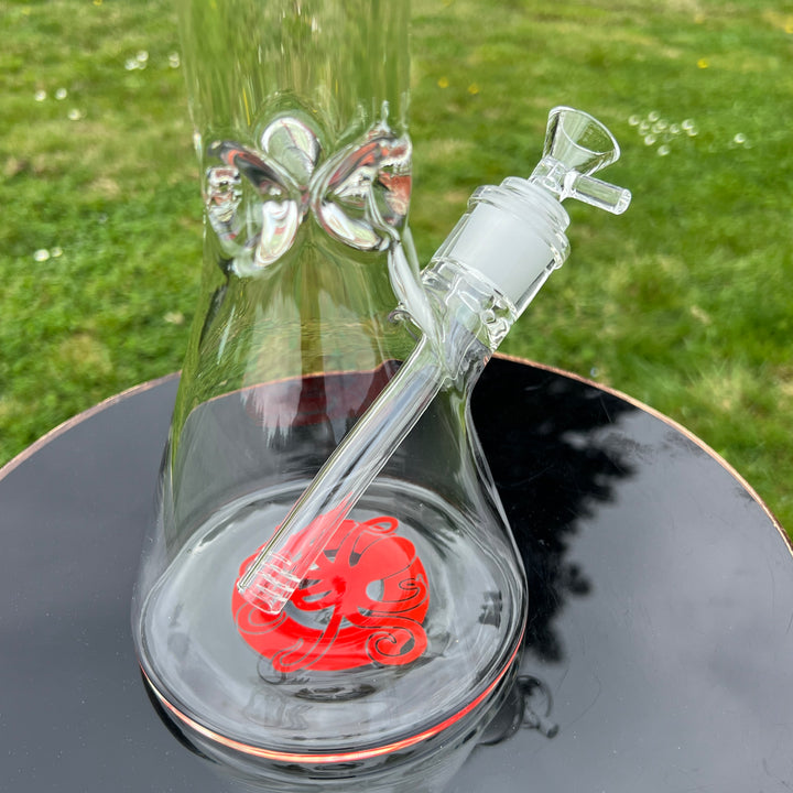 9 mm TAKO Label Beaker Bong Red-18" Glass Pipe TG   