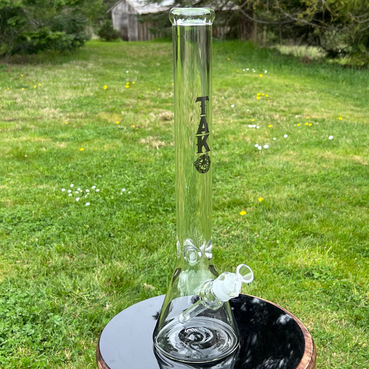 9 mm TAKO Label Beaker Bong Black-18" Glass Pipe TG   