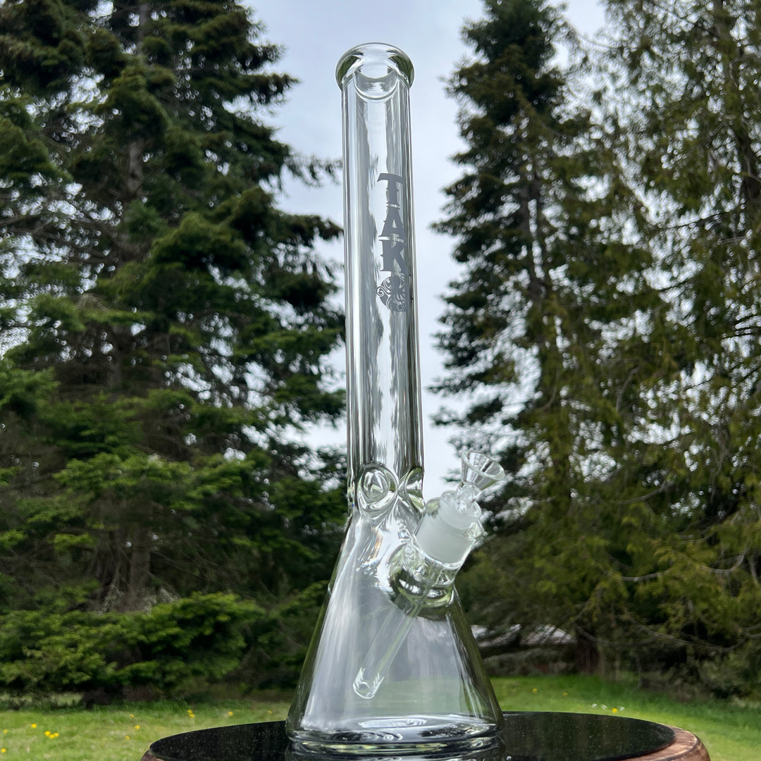 9 mm TAKO Label Beaker Bong Black-18" Glass Pipe TG   