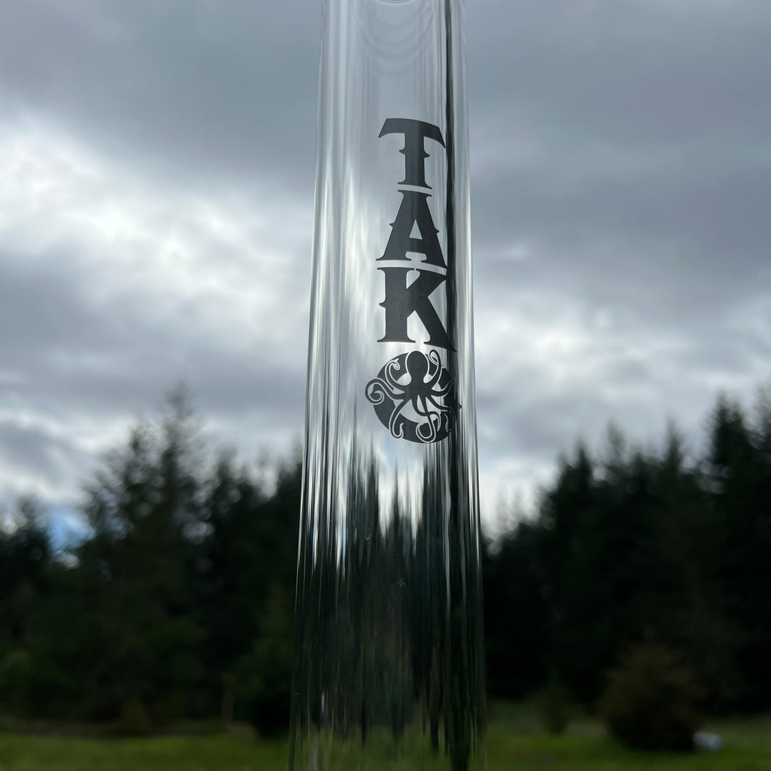 9 mm TAKO Label Beaker Bong Black-18" Glass Pipe TG   