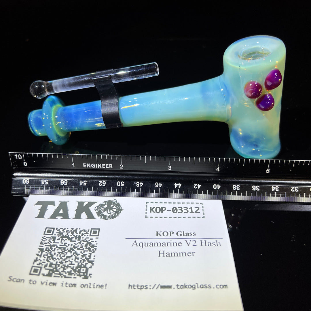 Aquamarine V2 Hash Hammer Glass Pipe KOP Glass   