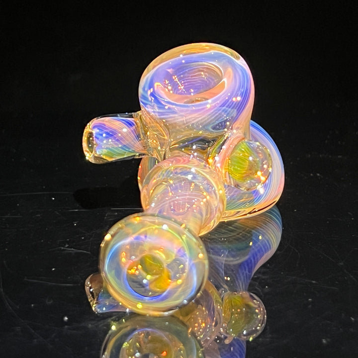 Silver and Gold Fumed Hammer Glass Pipe STF Glass   