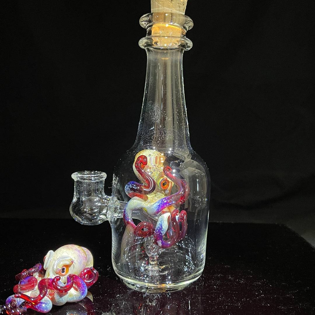 Octopus in a Bottle Combo Glass Pipe Berning Glass   